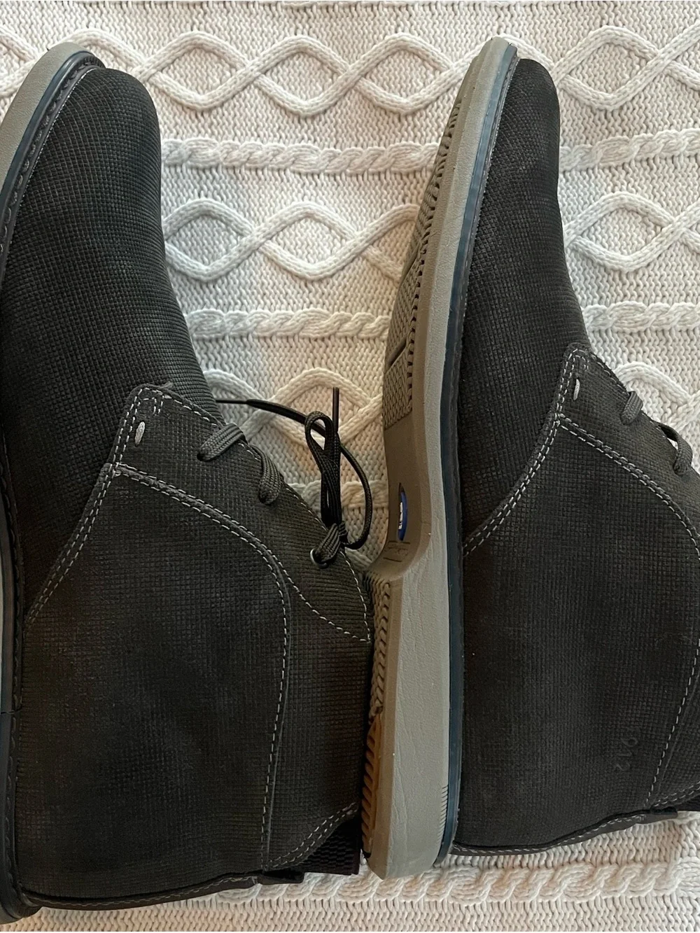 New! Nunn Bush Leather Non-Marking Lace up Ankle Boots Dark Gray Size 13